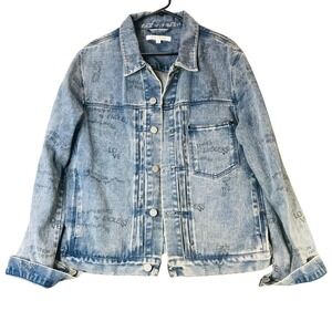 PacSun Graphic Denim Jacket Altered States Medium Light Wash Cotton Streetwear